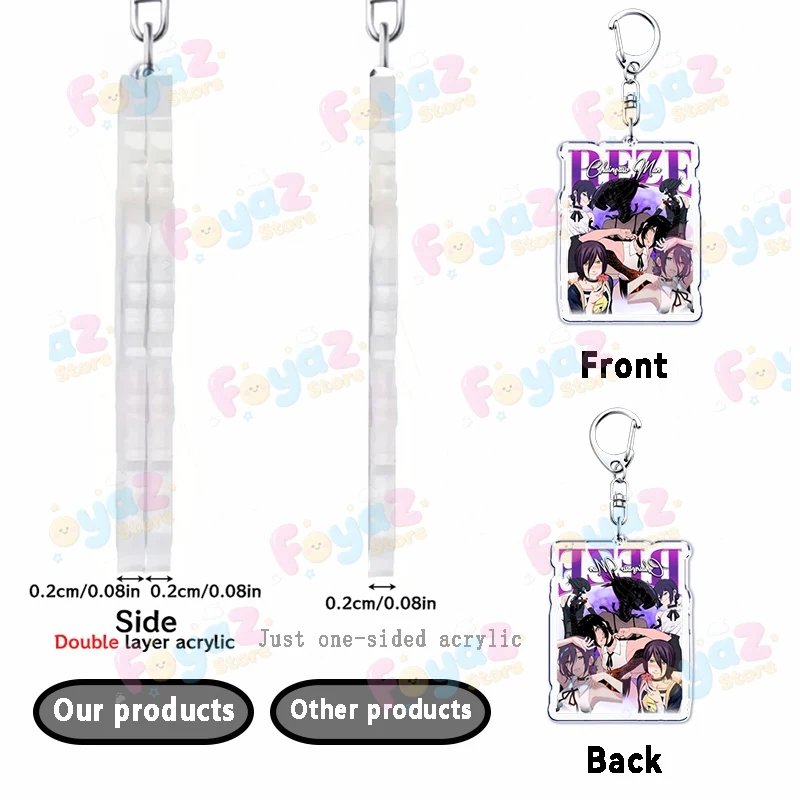 Anime Reze Art Keychain Accessories Bag Charms Devil Manga Women Keyrings Jewelry Csm Chibi Fans Freinds Gift view 6