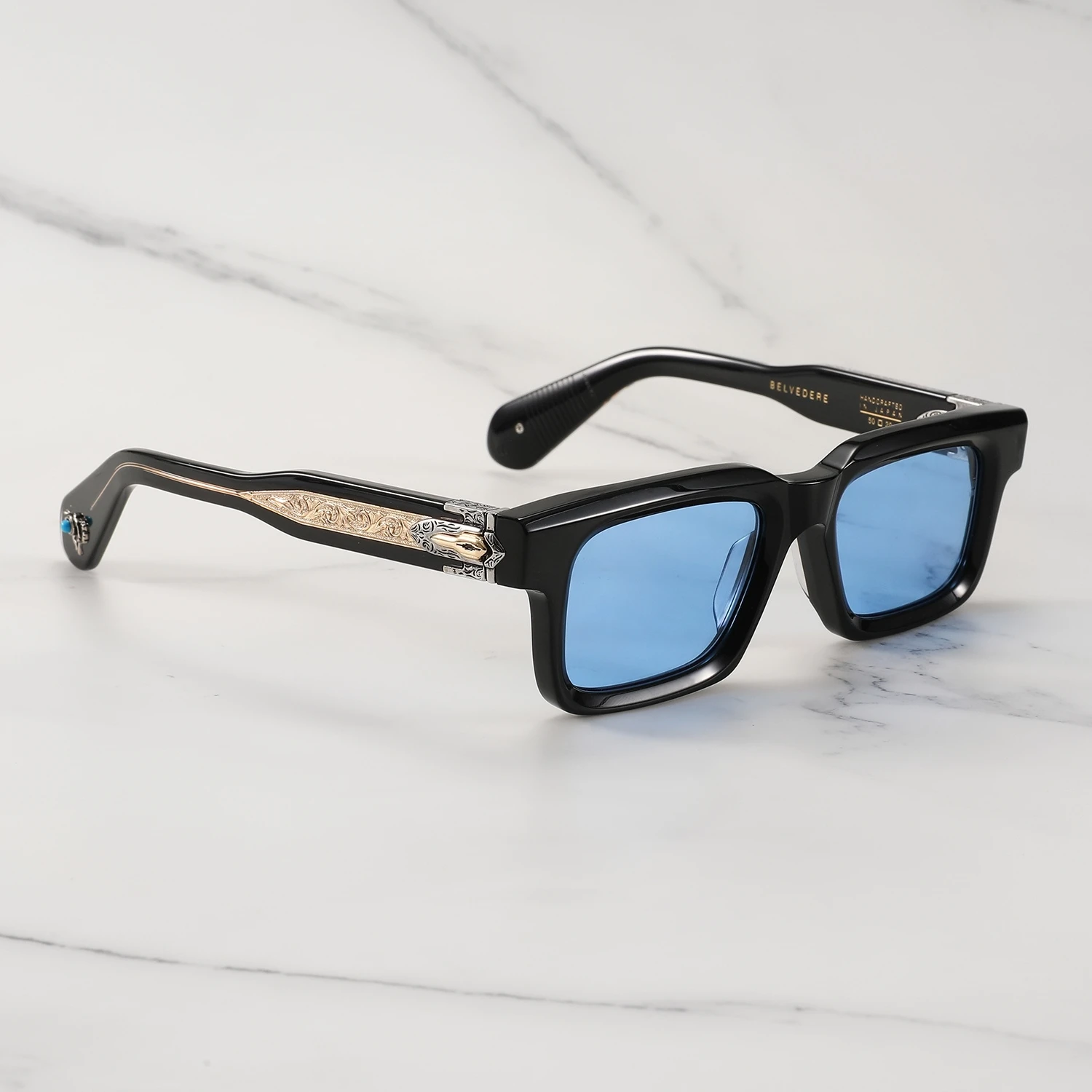 JMM BELVEDERE Business Handgemaakte Zonnebril Vrouwen Luxe Vierkante Dikke Acetaat Designer Lentes De Sol Mujer heren Zonnebril