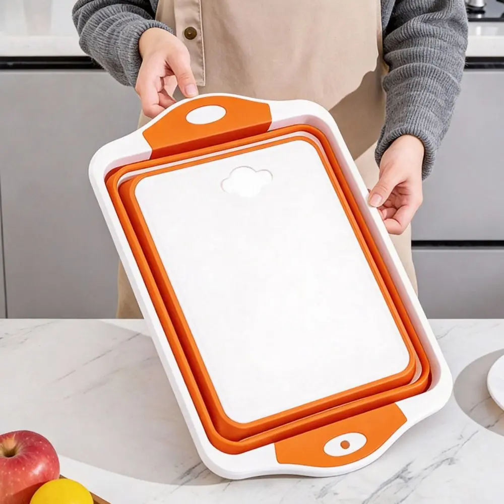 

Vegetables Strainer 3 in 1 Folding Vegetable Board Space Saving Washable Foldable Wash Basin BPA Free PP Fruit Basket Household