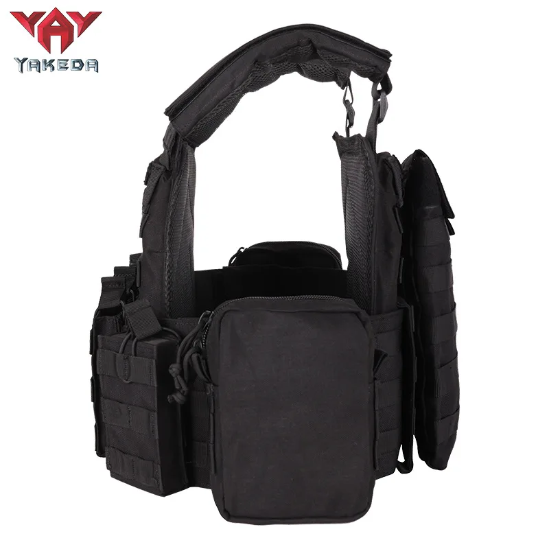 YAKEDA 1000D Nylon Tactical Vest Outdoor Hunting Protective Adjustable Multifunction Molle Vest for Airsoft Combat Equipment