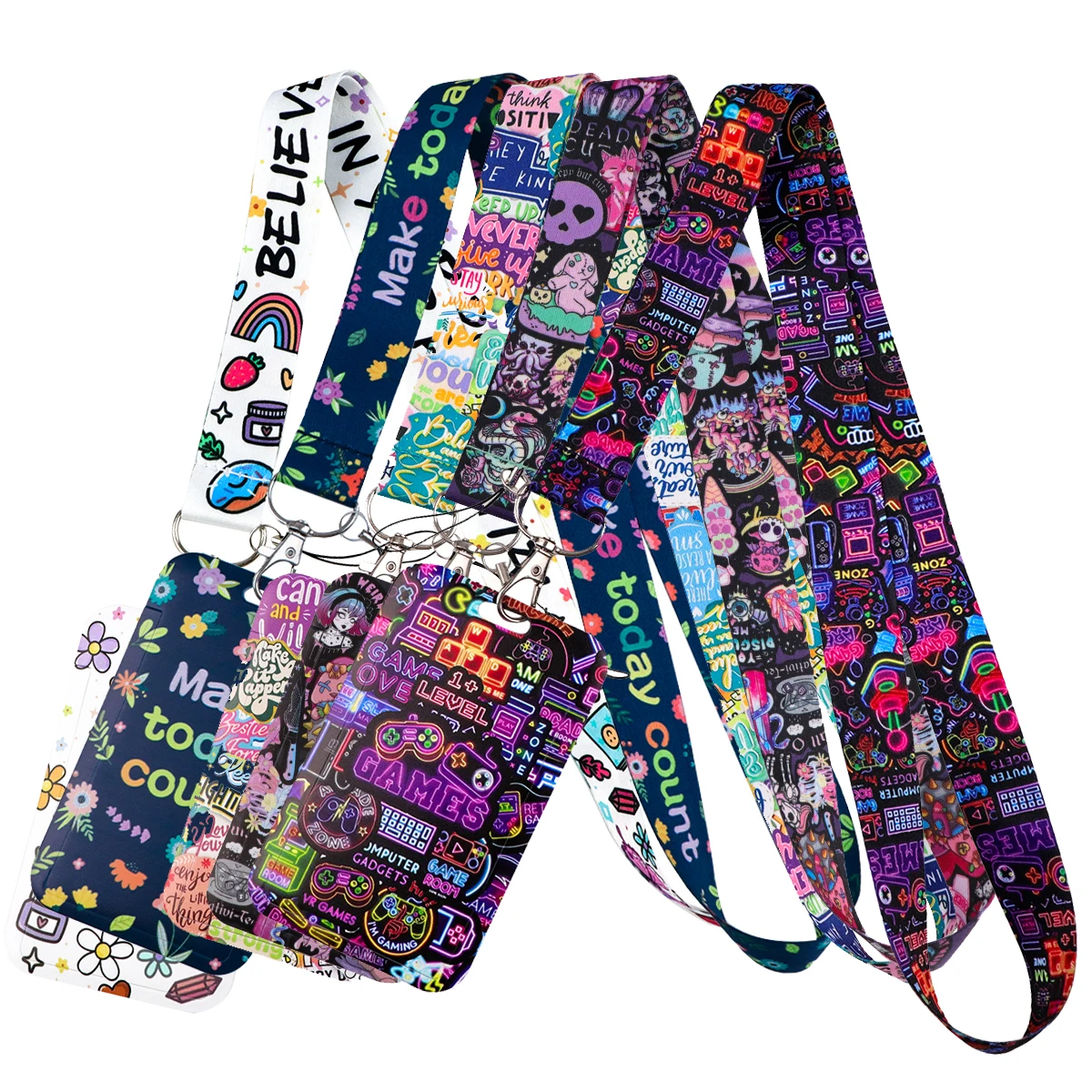 Inspirational Quotes Credential Holder Funny Lanyards for Key Neck Strap For Card Badge Gym Keychain Christmas Decoration Gift