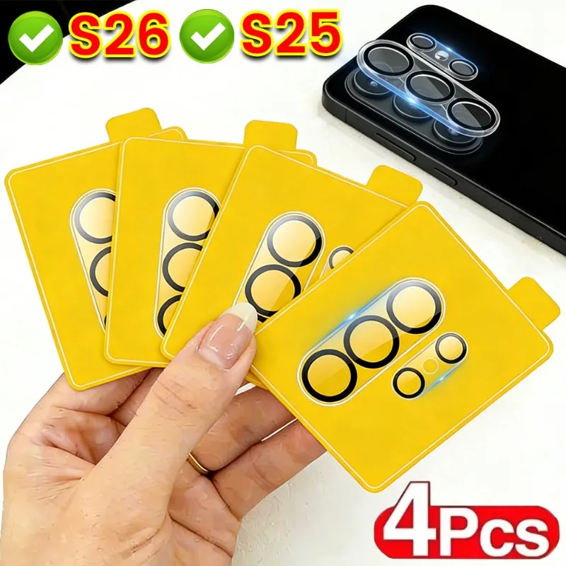 

1-4Pcs Tempered Glass Camera Protectors for Samsung Galaxy S26 S26Plus S26Ultra HD Clear Shatterproof Lens Films for Galaxy S25