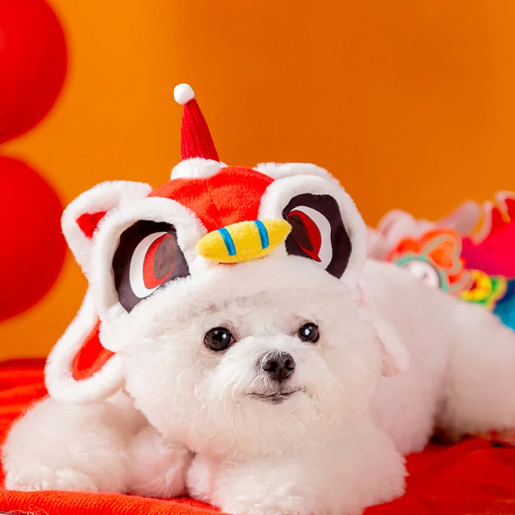 

Pet Hat Adorable Cartoon New Year Headwear Festival Dog Cat Cosplay Cap Party Birthday Pet Costume Accessory