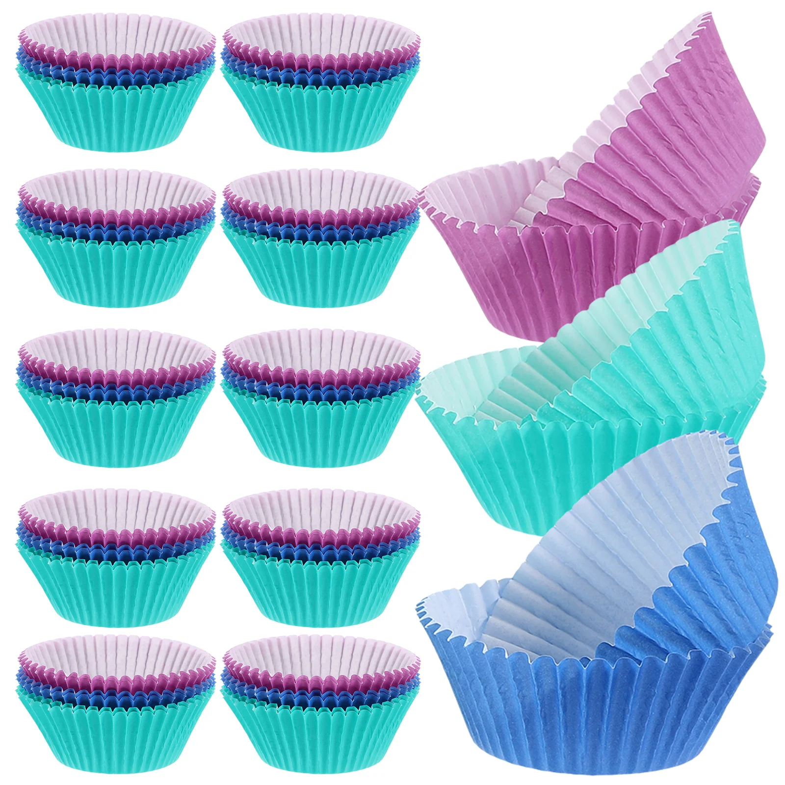 

300pcs Cake Paper Cups Purple Blue Green Cupcake Liners for Baking Muffins Party Supplies Large Size Holders Wrapper