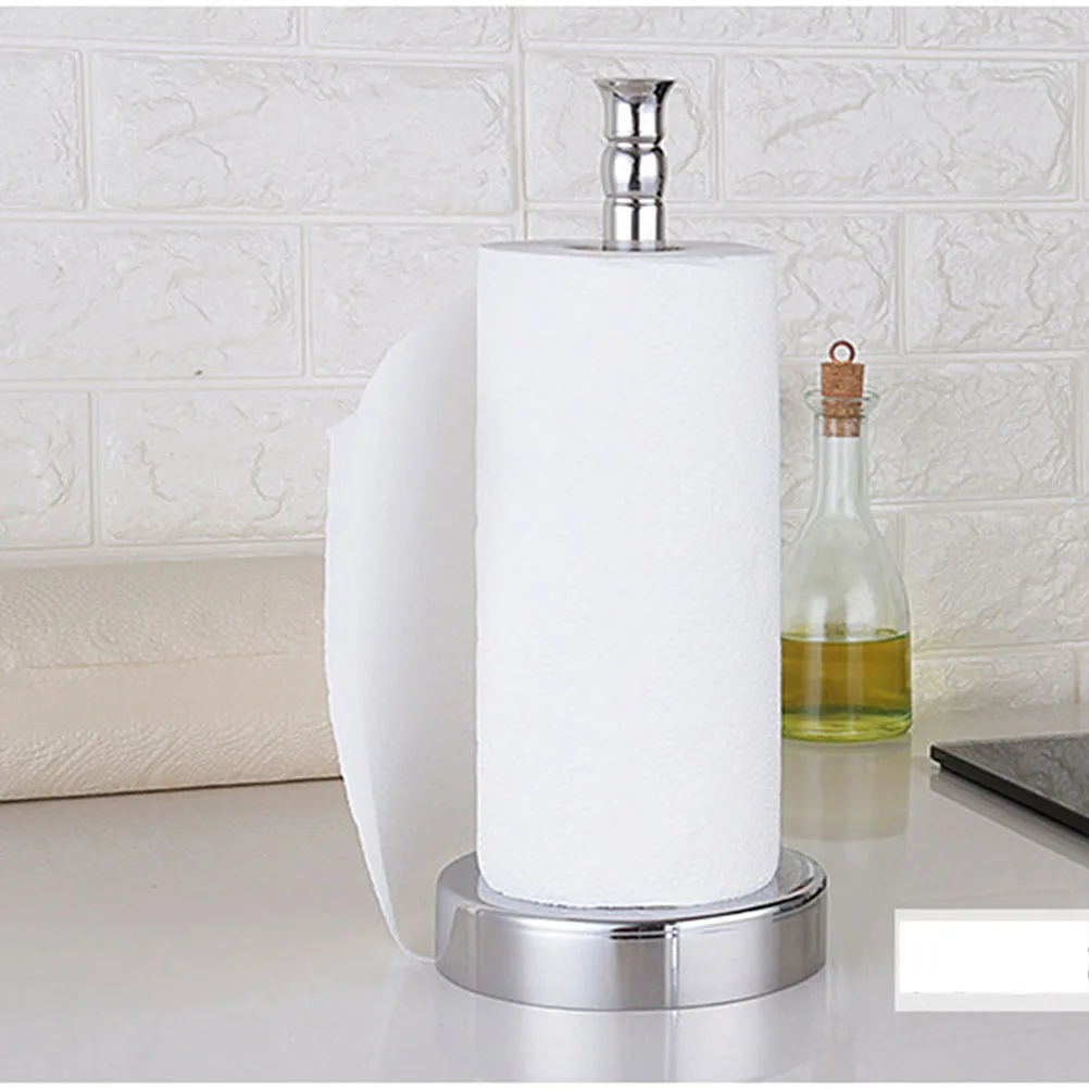 

Stainless Steel Multifunctional Paper Towel Holder for Kitchen Countertop Roll Organizer Stand with Non-Slip Base Detachable