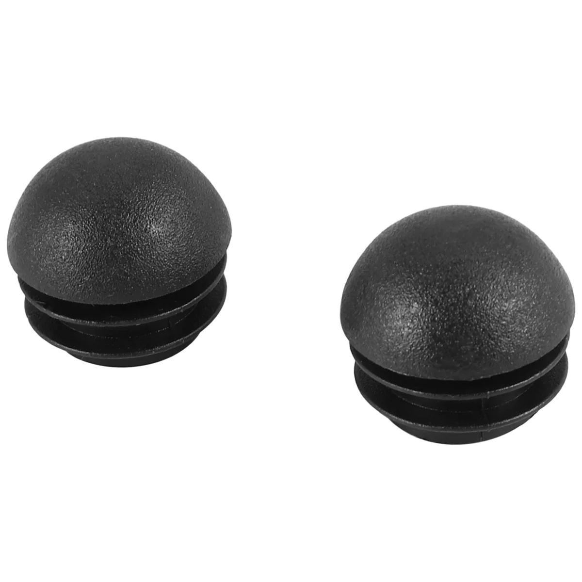2 Pcs 25mm Dia Plastic Round Tube Inserts End Blanking Caps Black