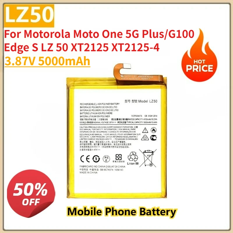 3.87V 5000mAh LZ50 Mobile Phone Battery LZ50 For Motorola Moto One G100 Edge S 5G Plus High Quality Batteries