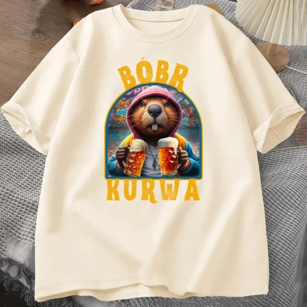 Bóbr Kurwa Gladiator T Shirts for Men Women The Glory of Rome Graphic T-Shirt Bober Beaver Boberek Tshirt Casual Graphic Tees