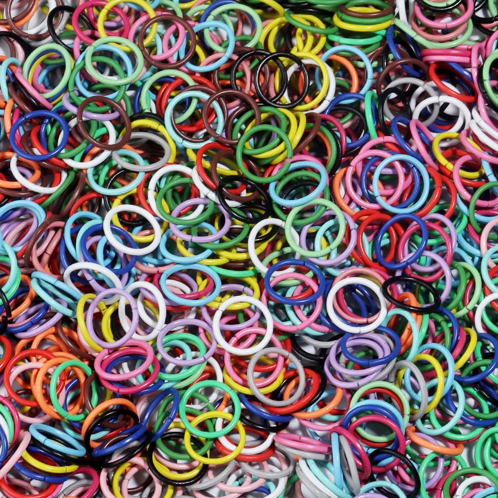 50Pcs/Lot 10mm Color Closed Single Loop Wire Diameter 1mm For Making Handmade Iron Ring Jewelry Beaded Bracelet Accessories