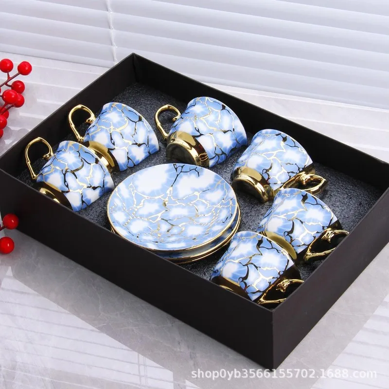 طقم فناجين شاي أكواب فاخرة للقهوة الفاخرة تانيا Bulhoes كوب قهوة من السيراميك مع صحن جديد العظام الصين أكواب بورسلين شريط التخييم