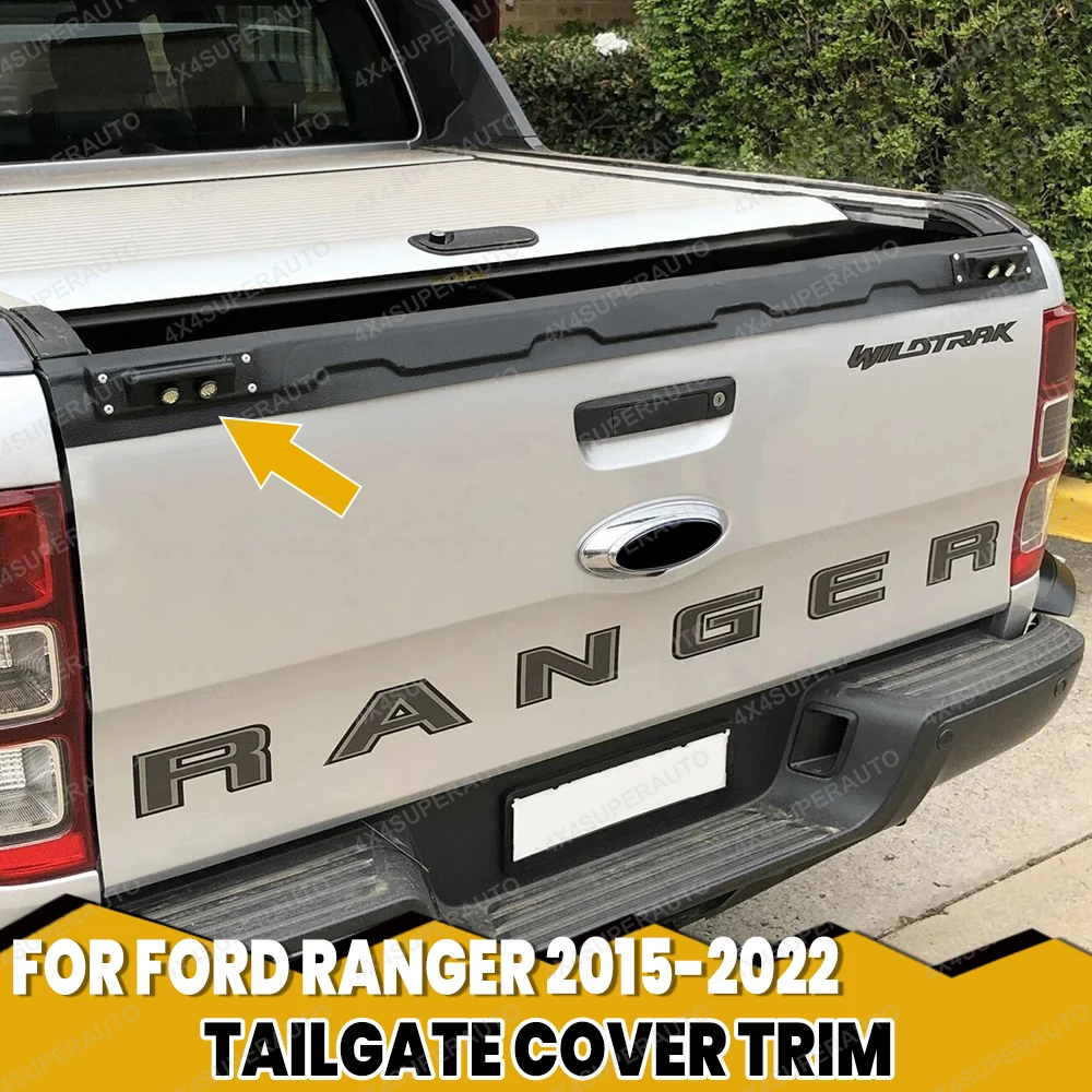 Image of Heckklappenabdeckung für Ford Ranger 2015-2022 Wildtrak Raptor XL XLT XLS T7 T8 Heckklappenschutz mit LED-Licht