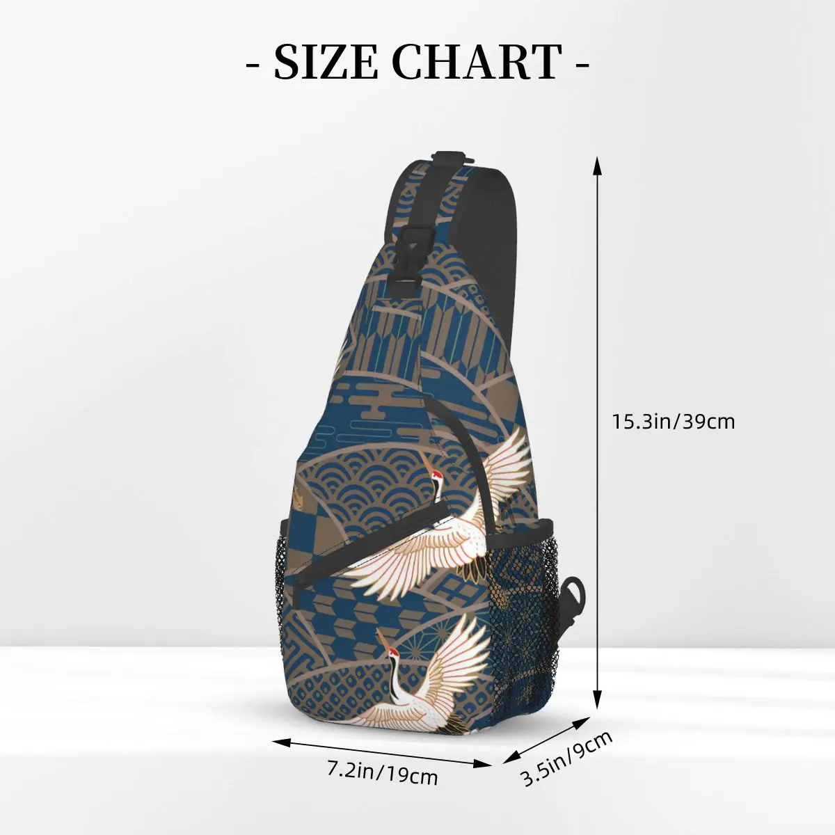 Japanese Style Crossbody Bag Sports Three Cranes Multiple Patterned Chest Bag Unisex Women Man Fashion Shoulder Backpacks Travel