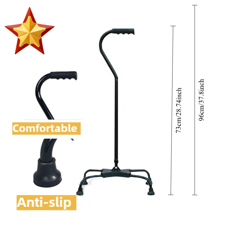 

Трость Crozier Cane Трость Crosier из натурального алюминиевого сплава Фошань, регулируемые четырехногие костыли для инвалидов