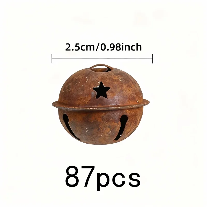 87 pcs Vintage Rusty Bells with Vintage Rusty Finish, ideal for Garden Outdoor Ornament and Rustic Party Decor