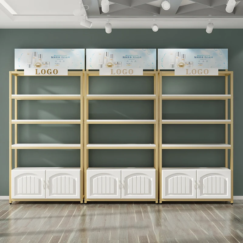 Customized. Custom Luxury Modern Floor Standing Retail Make Up Display Rack Cabinet Cosmetics Stand Display Store