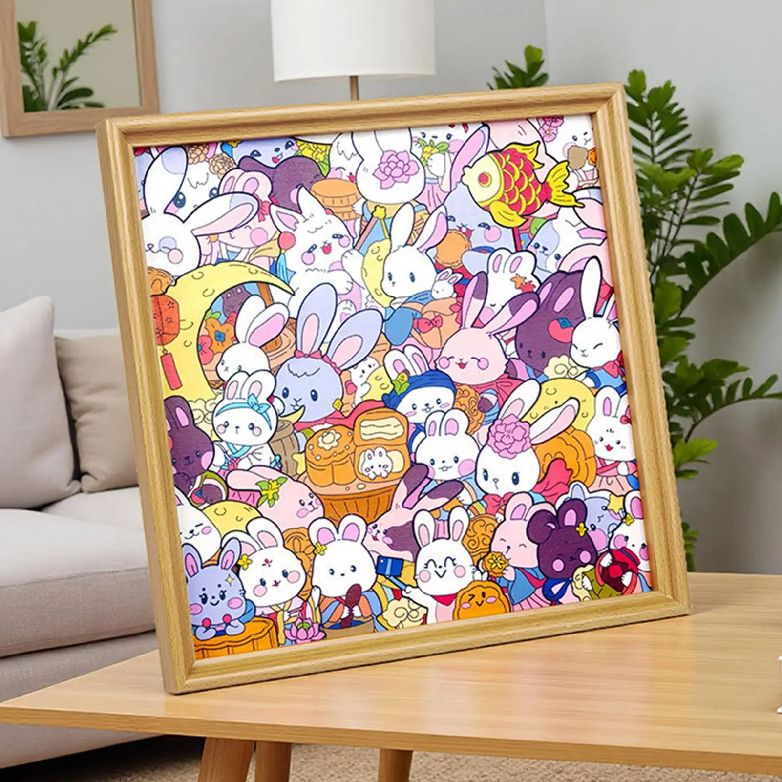Puzzle Games For Kids Rabbit Craft Home Decor Hand-Painted Coloring Brain Puzzles For Adults For 6-12 Years Old Preschool Kids