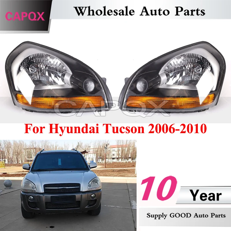 

CAPQX 1pair Front Bumper Headlight For Hyundai Tucson 2006-2010 Headlamp Head Lamp Head Light (Grey Background)