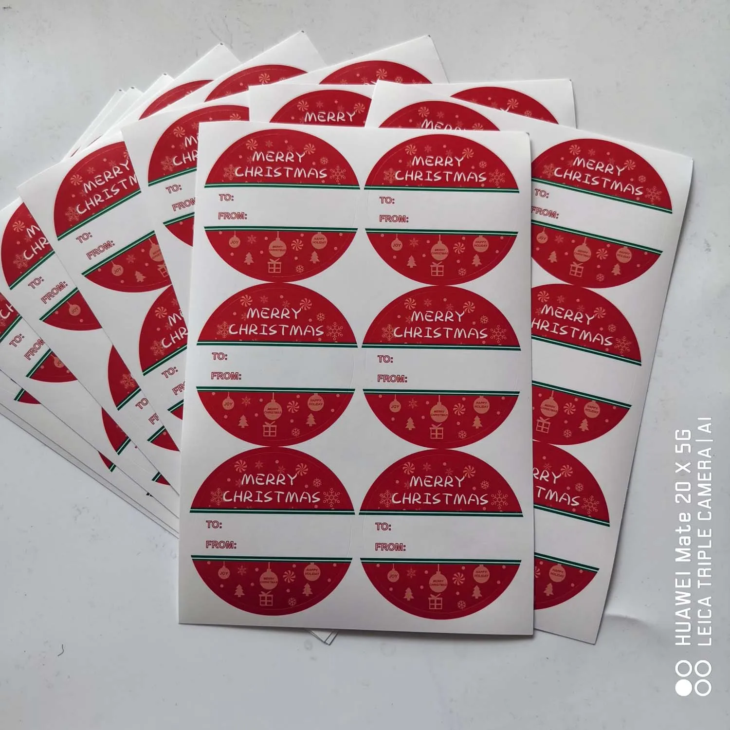 60pcs Name Tags Christmas Stickers Seals Labels 2 \