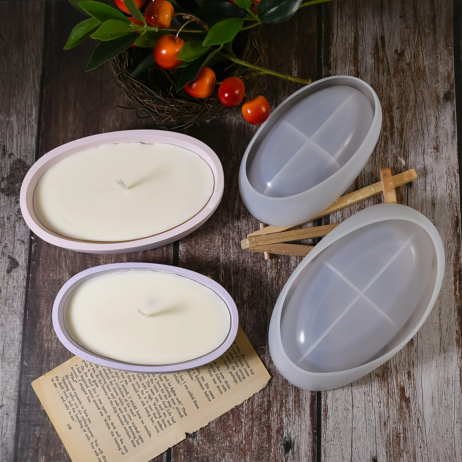 Resin Casting Molds，drop glue size oval candle storage silicone mold gypsum aromatreatment candlestick decoration，home