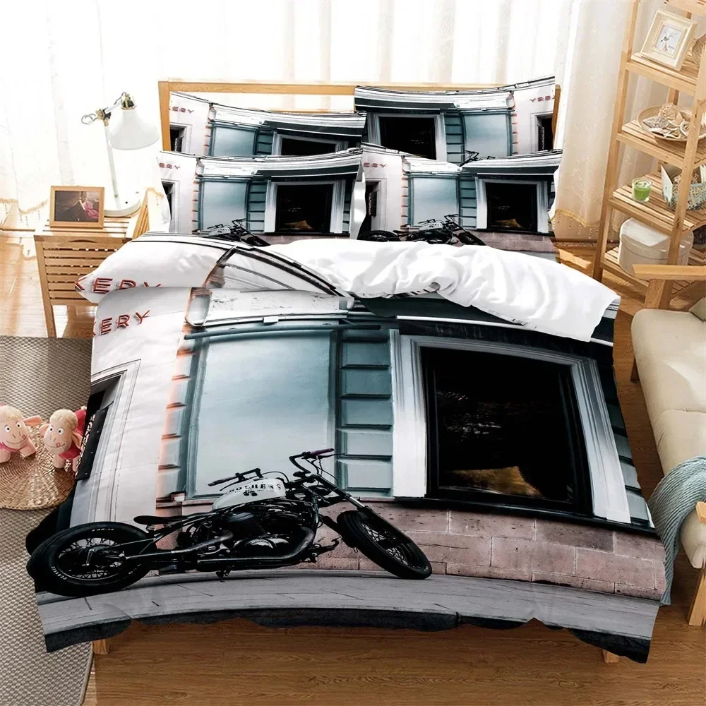 

Moto 3D Digital Bedding Sets Home Bedclothes Super King Cover Pillowcase Comforter Textiles Bedding Set bed cover set