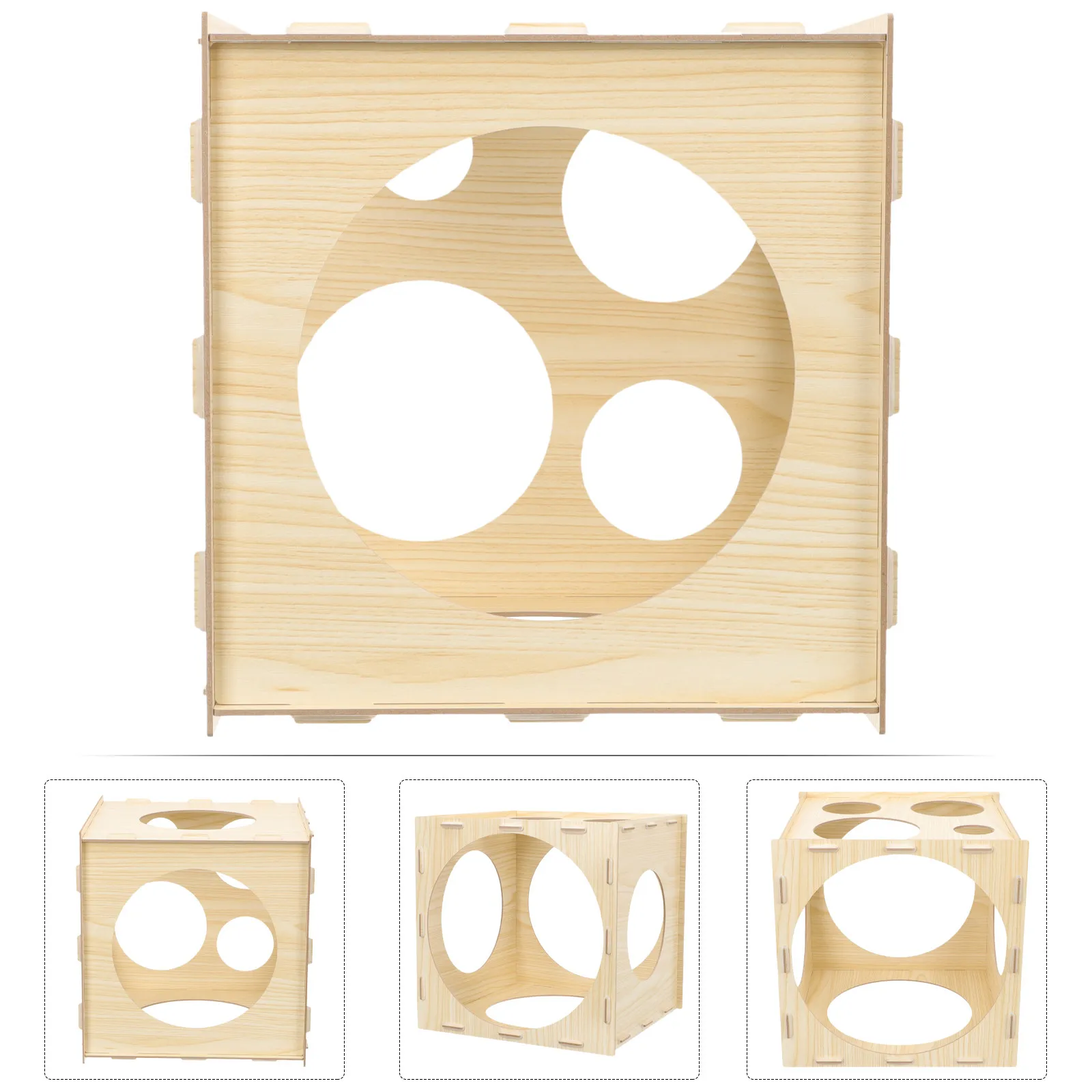balloon-sizer-cube-detachable-9-hole-design-easy-assembly-mortise-tenon-structure-wear-resistant-party-balloon-measure-box