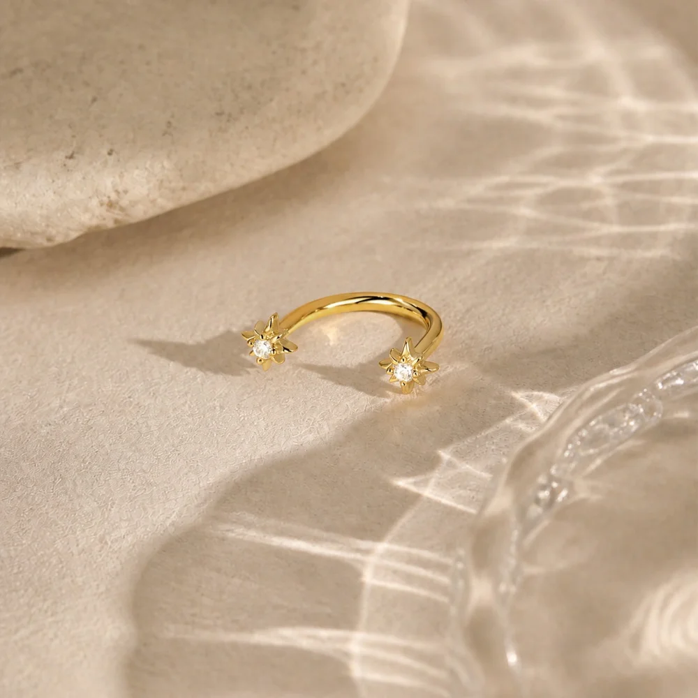 AIDE 925 Sterling Silber Pferdeaugen-Kronen U-förmige Ohrringe für Frauen Knorpelpiercing Ohrknochenring Nasenring Schmuck Geschenke – Detail 28