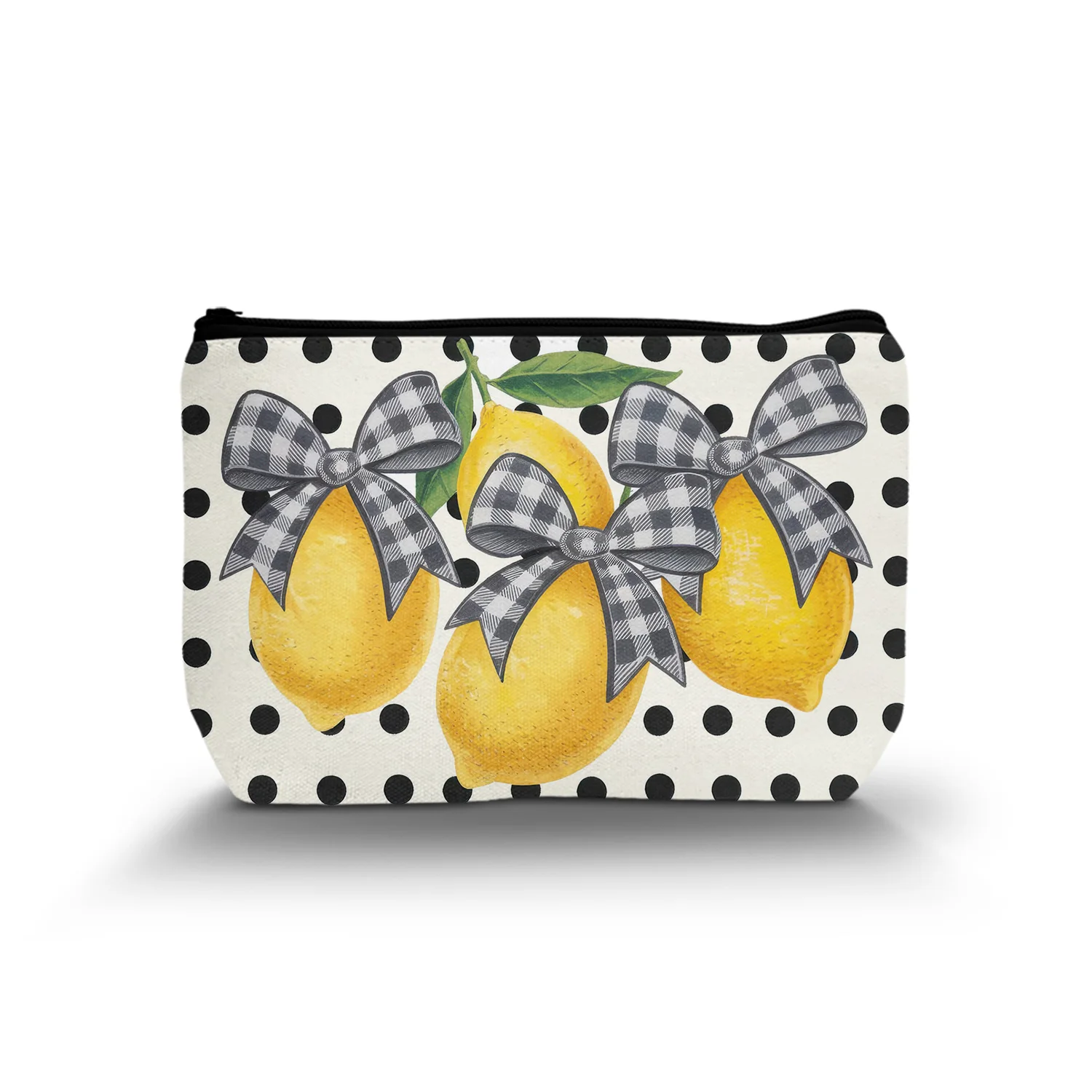 1Pc Lemon Fruit Multi-Purpose Reusable Cosmetic Bag Durable And Stylish Zipper Portable Women'S Cosmetic Bag Suitable For Daily