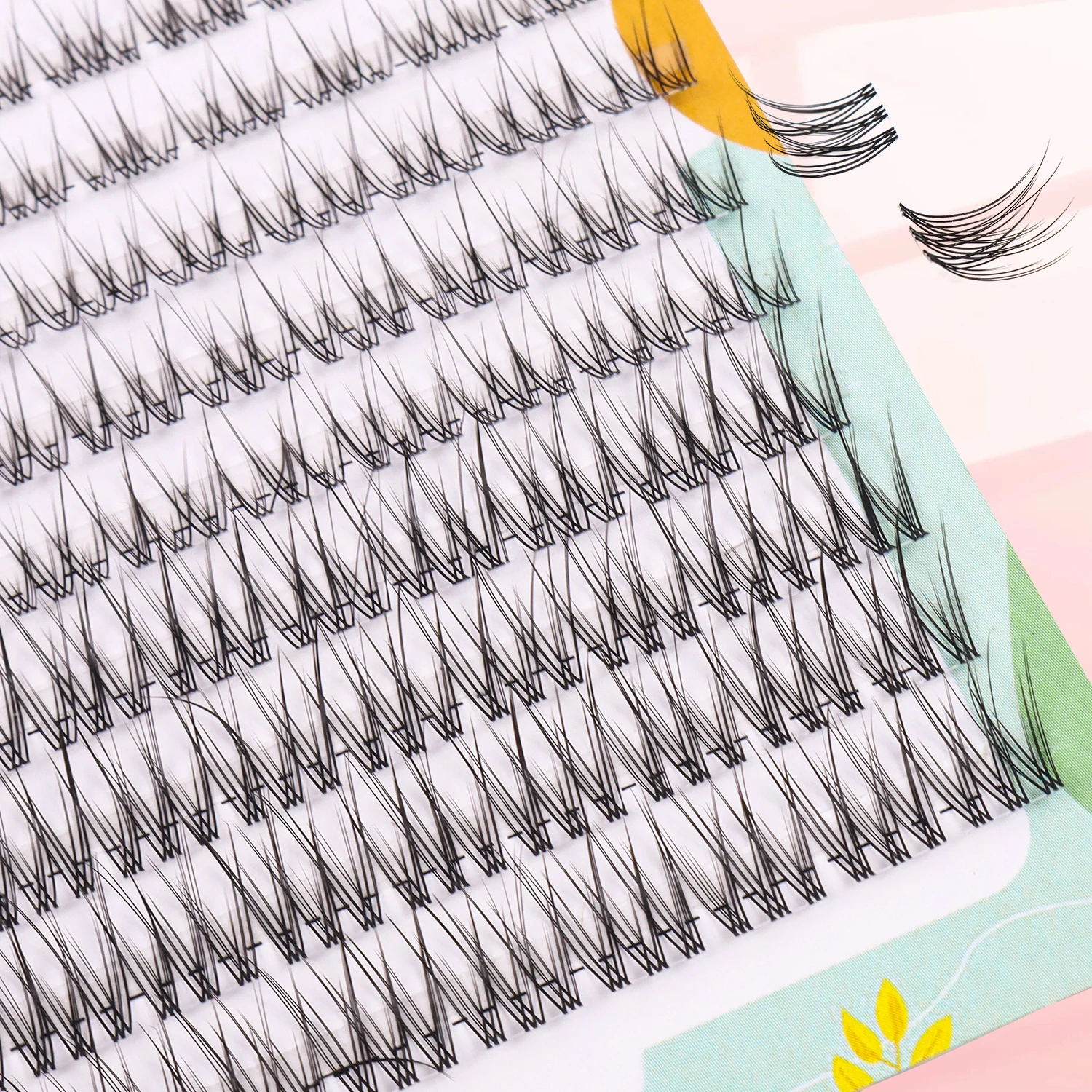 120 cluster de cílios naturais cluster rabo de peixe estilo fada cílios postiços c onda 10-11-12mm tamanho misto cílios diy