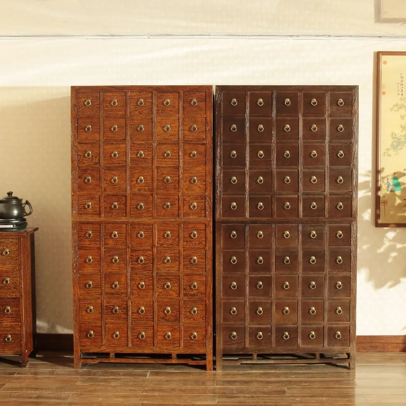 Solid wood traditional Chinese medicine cabinet Household traditional Chinese medicine storage cabinet
