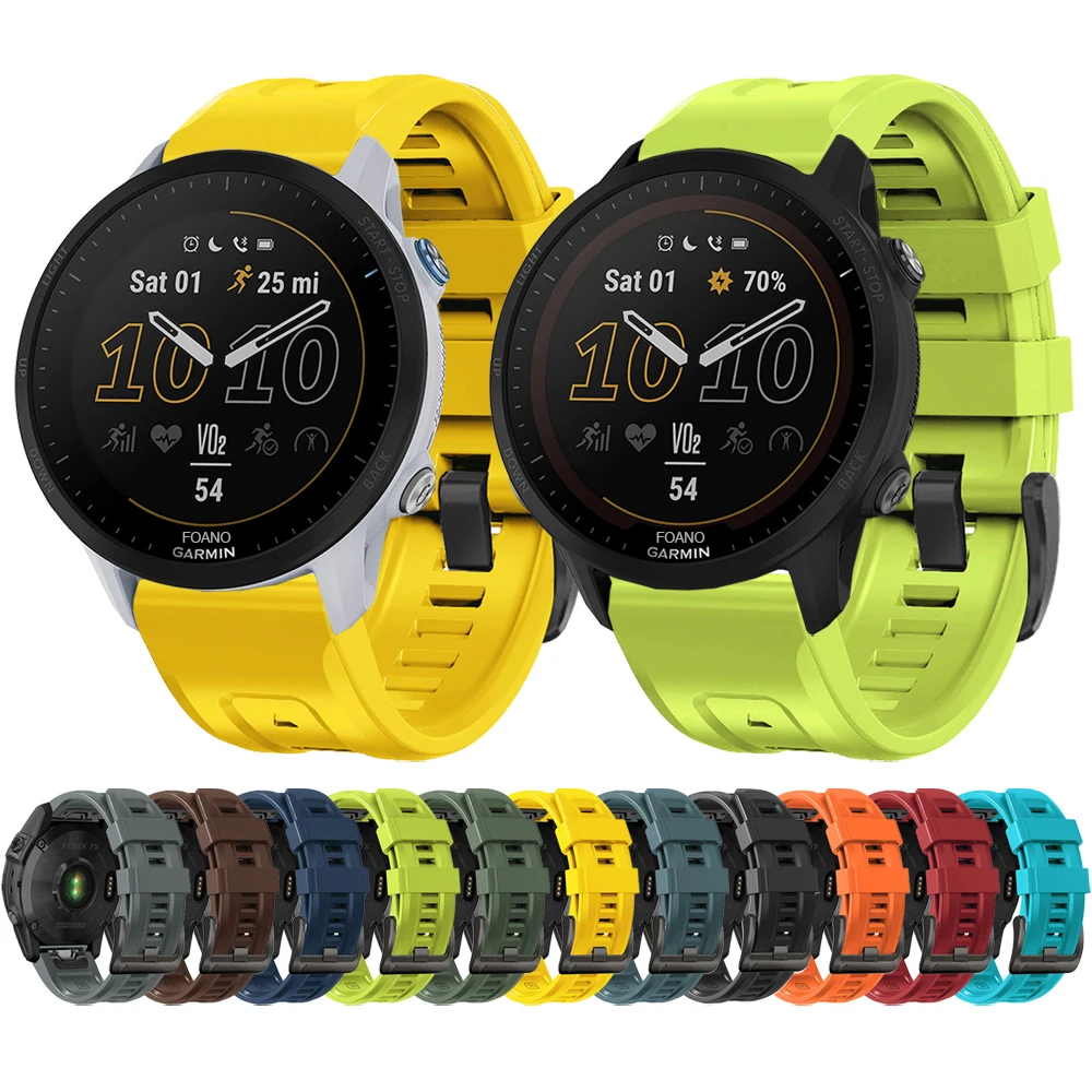 สายรัดข้อมือสำหรับ Garmin Fenix 5x Forerunner 955 22ซิลิโคน26มม.สำหรับ Garmin Descent G1/TACTIX DELTA สร้อยข้อมือ