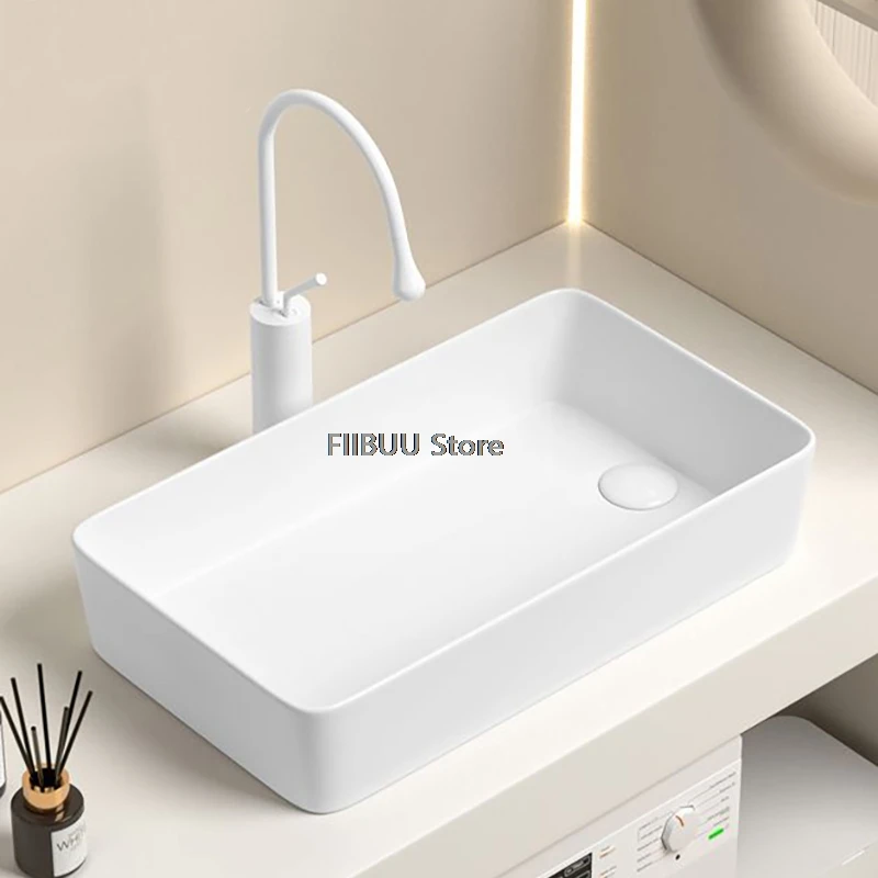 

Art Single Sink Bowl Ceramic Bathroom Vessel Sink Bowl Countertop Porcelain Wash Basin Above Counter Lavatory Wash Hand Basins