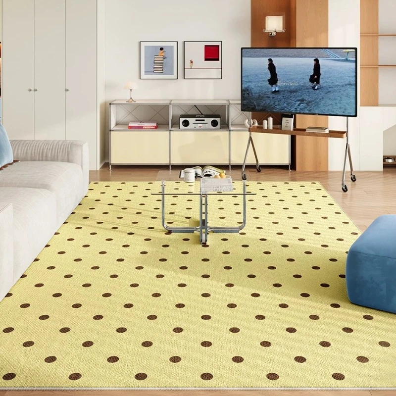 Modern Style Carpets for Living Room Polka Dot Design Bedroom Decor Carpet Minimalist Striped Bedside Rug Home Thicken Floor Mat