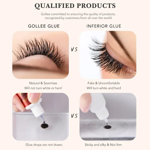 Imagen 2 del producto Gollee-pegamento para pestañas 1s, pegamento para extensión de pestañas resistente al agua de secado rápido, fuerte, 6ml, súper potenciador, ayuda, herramientas de acelerador adhesivo, maquillaje