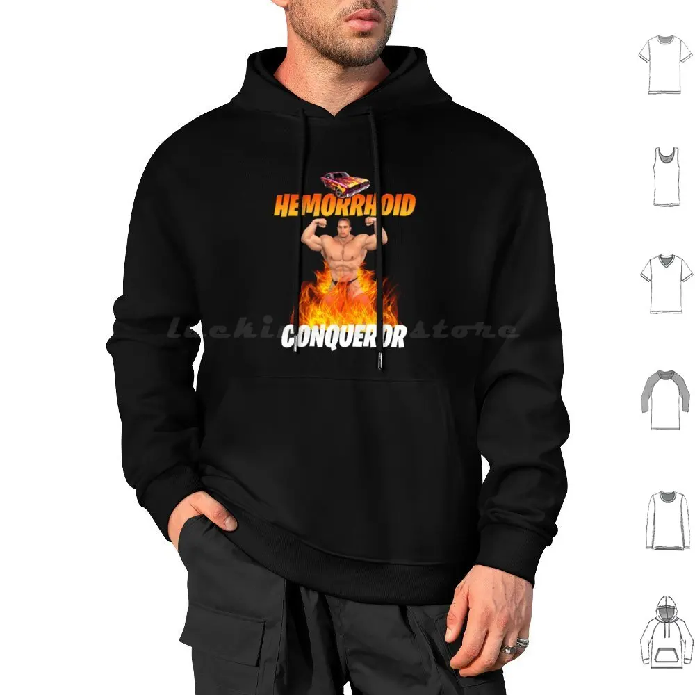 Conquérateur des hémorroïdes drôle Meme sweats à capuche à manches longues drôle Satire Humor hémorroïdes Gamer Meme maladie douleur