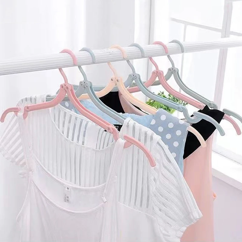 Random Multi-functional Plastic Clothes Hanger Travel Space Saving Foldable Hanger Creative Clothes Rack Children Baby Hanger