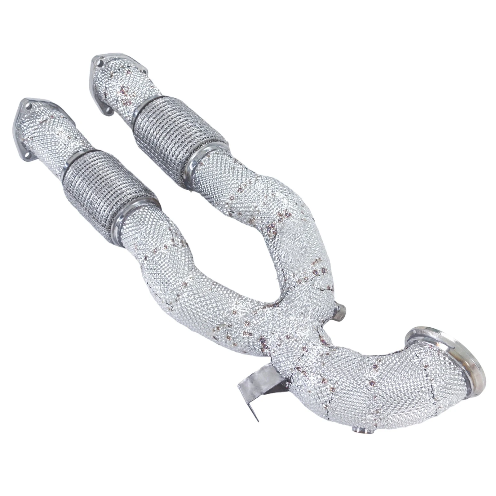 Downpipe tanpa katalis GFC untuk Audi RS3 2.5T 2018, Tanpa pipa katalitik. Downpipe mobil terbuat dari baja tahan karat 304