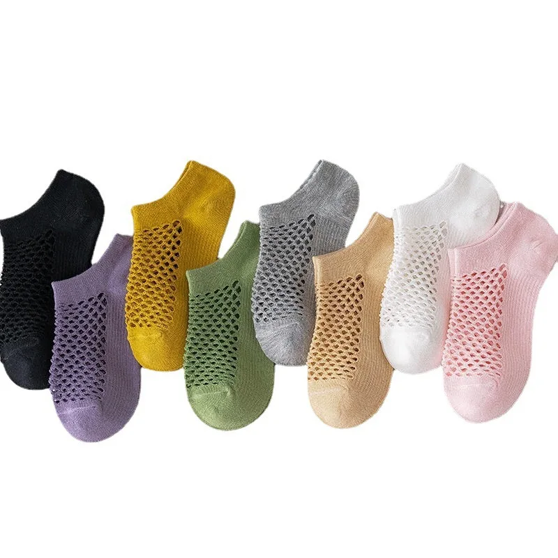 Chaussettes en maille à trous pour femmes, chaussettes confortables et légères, chaussettes de rinçage à coupe basse, bas et bonneterie pour femmes, 1 paire