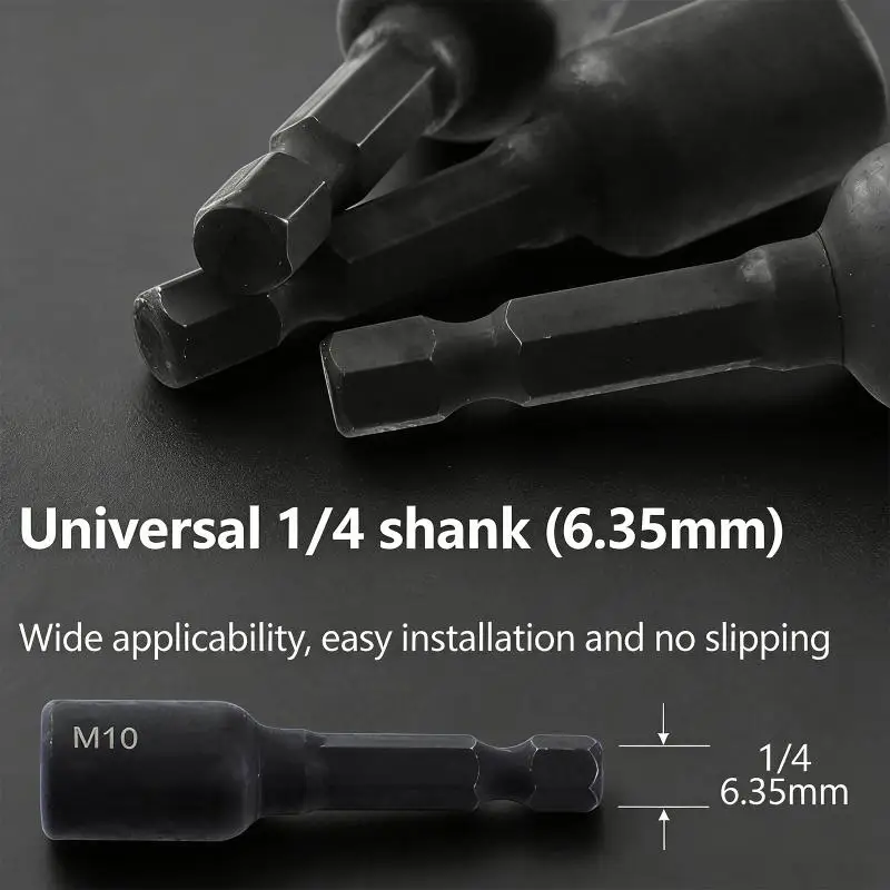 

652F 8Pcs 1/4Inch Hexagonal Shank High Hardness Steel Socket Tap Air Screwdriver