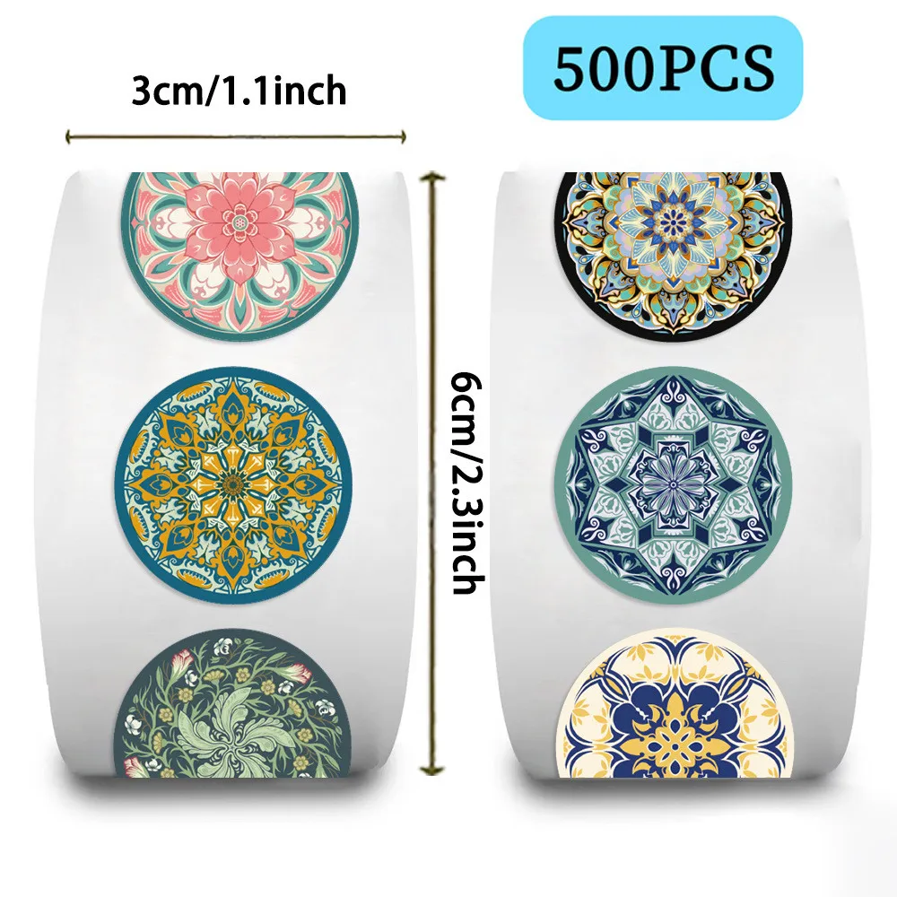 500 Sheets/Roll Vintage Pattern Washi Tape DIY Journal Decor for Envelopes Dots Giajar Sticker Store