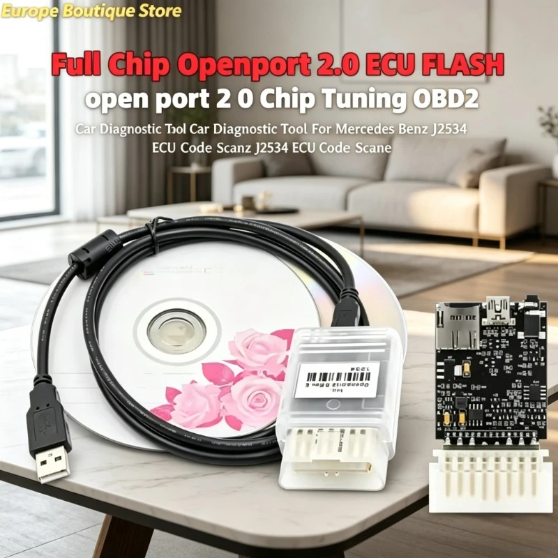 Full Chip Openport 2.0 USB-Schnittstelle ECU FLASH Chip Tuning OBD2 Auto-Diagnosegerät für Mercedes Benz J2534 Pro Scanner