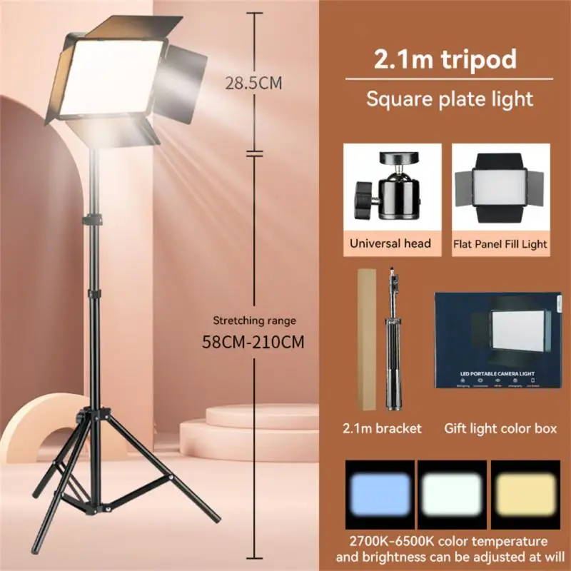 LED Photo Studio Light For Youbute Game Live Video Lighting Portable Recording Photography Panel Lamp With Tripod Battery