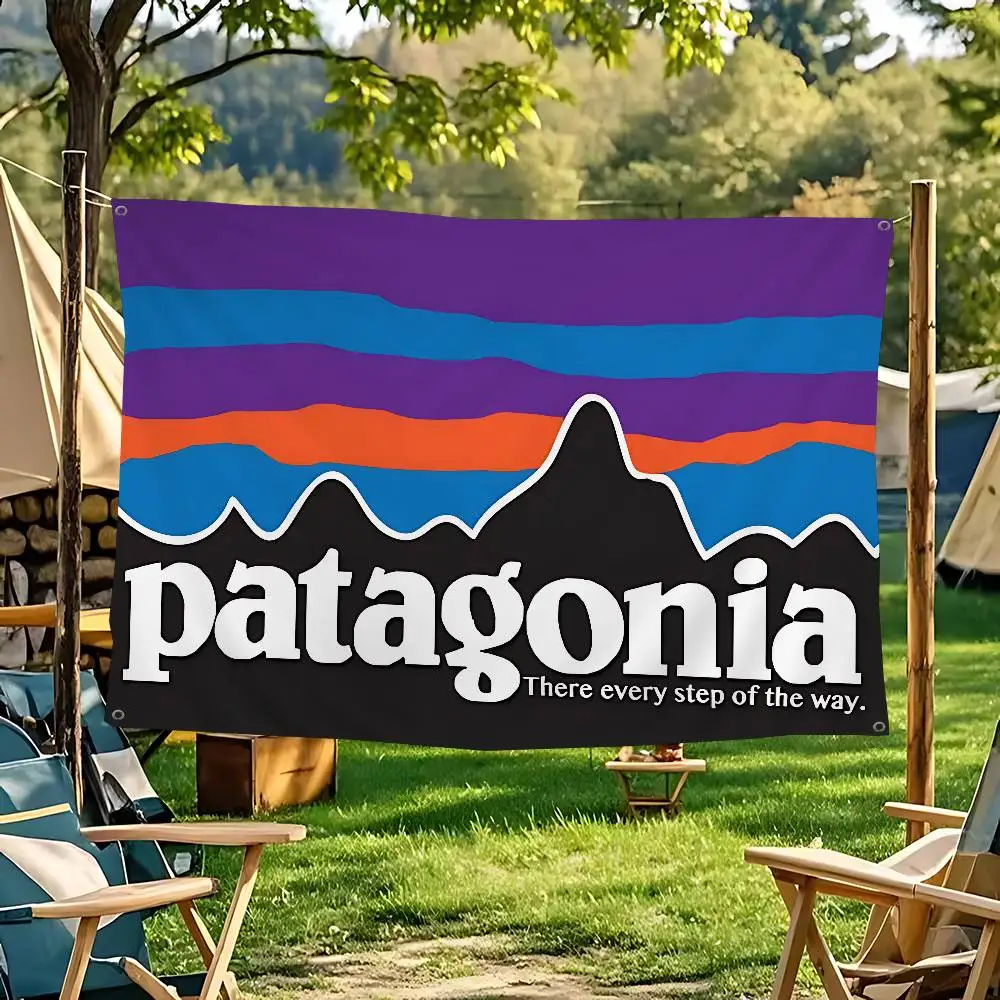Bandera Decorativa de Lujo con el Logotipo de Patagonia y Diseño Anime para Sala de Estar, Dormitorio, Decoración del Hogar