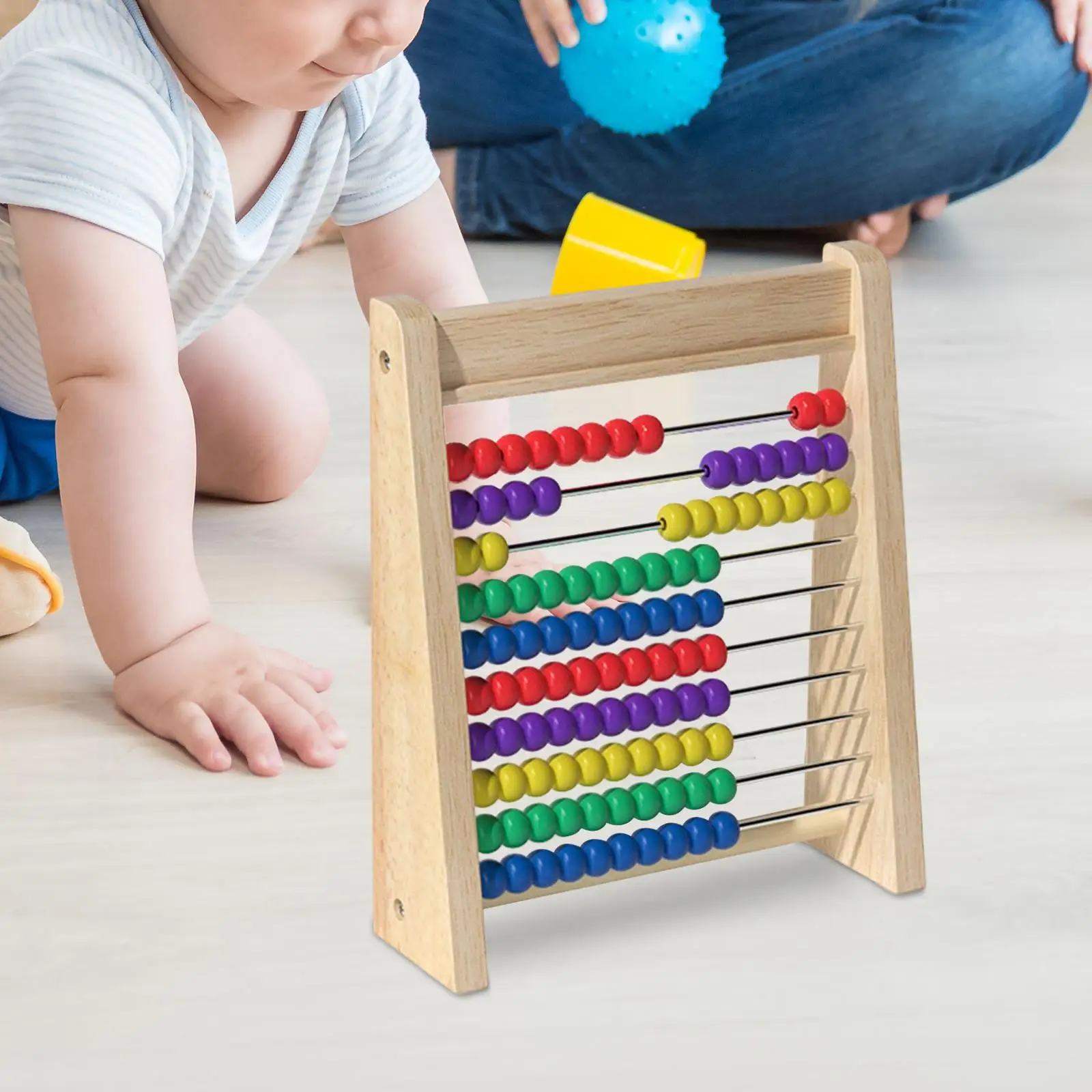 Wooden Abacus Math Teaching Aids Multicolor Beads Math Learning Toys for Learning Preschool