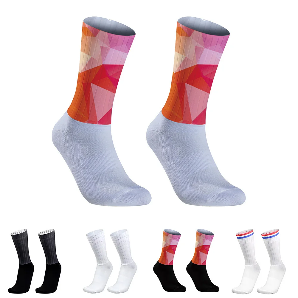 

Summer 2024 New Silicone Aero Socks Men Bicycle Sport Running Bike Socks Whiteline Cycling Socks