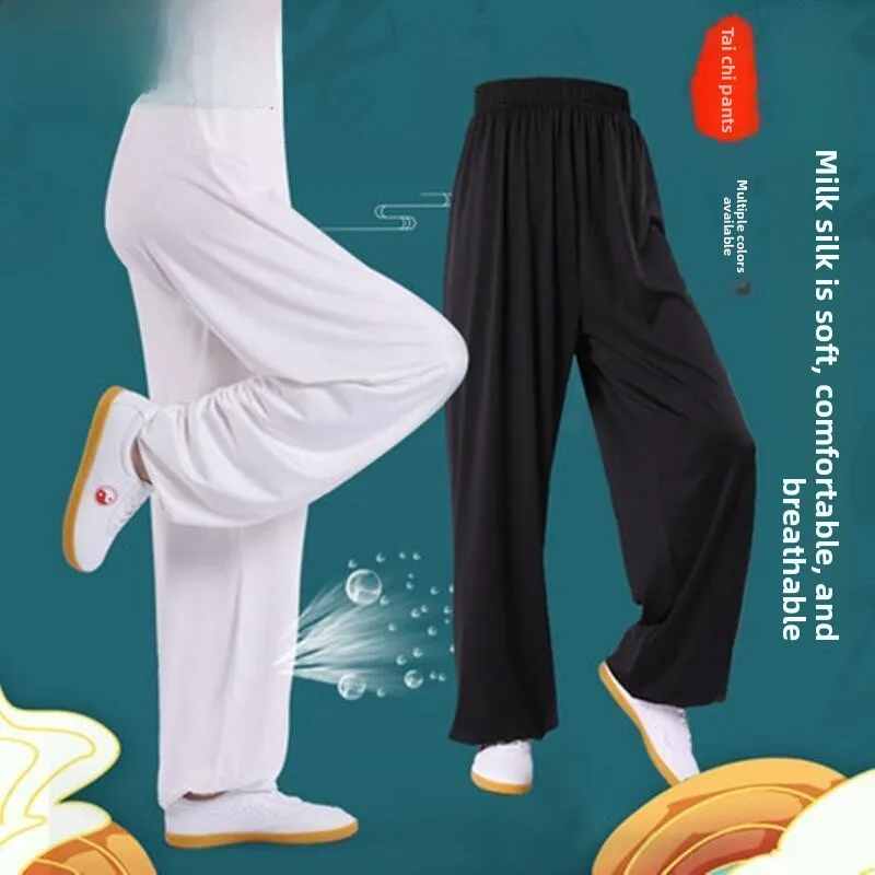

Ice Silk Milk Silk Loose Tai Chi Yoga Pants Men's Summer Drapey Dance Pants Women's Martial Arts Clothing Tai Chi orm