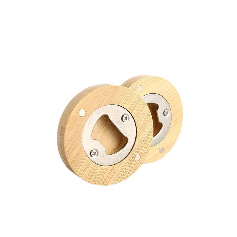 25 PCS Bamboo Beer Bottle Opener with Magnetic Fridge Magnet for Home Kitchens Bars Parties Wholesale XB