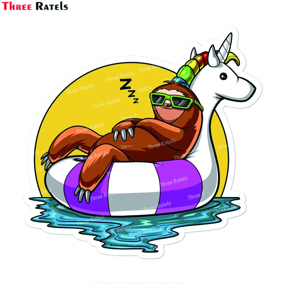 Three Ratels L854 Funny  Sloth Soccer Player Sticker For Car Body Cover Decoration Anti Scratch Film Waterproof Property  Decals