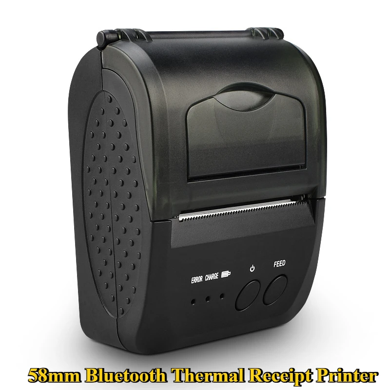 58mm Portable Mini Thermal Receipt Printer USB & BT Connection Wireless Printer High Speed Compatible with IOS Android Windows