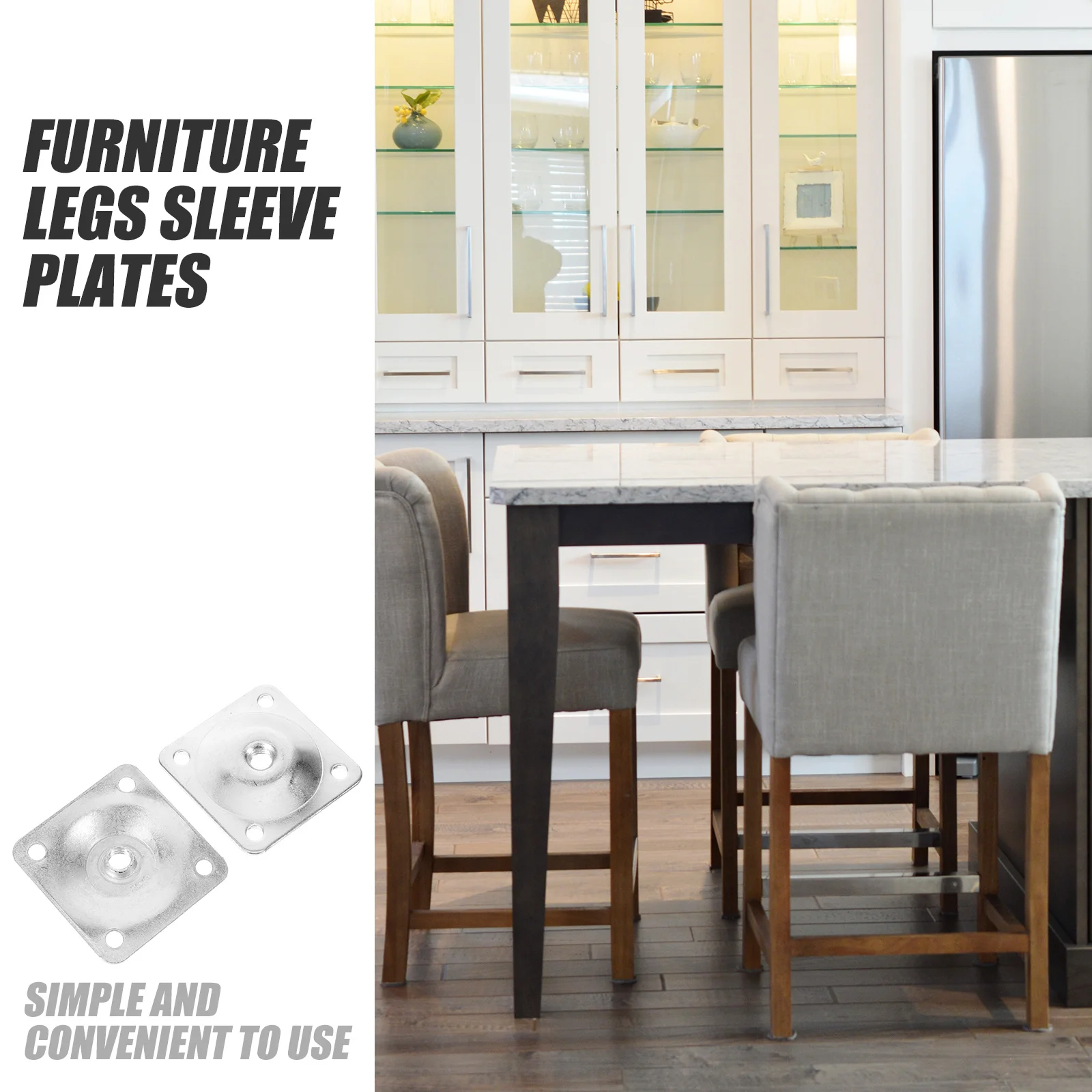 

4Pcs Sofa Leg Covers Angled Table Leg Brackets Furniture Feet Attachment Plates Mounting Hardware for Chairs Couches Cabinets