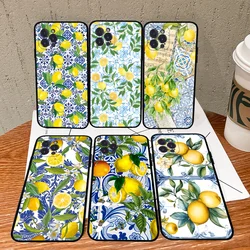 Mediterranean Lemon Phone Case For iPhone 15 14 11 12 13 Mini Pro XS Max Cover 6 7 8 Plus X XR SE 2020 Funda Shell